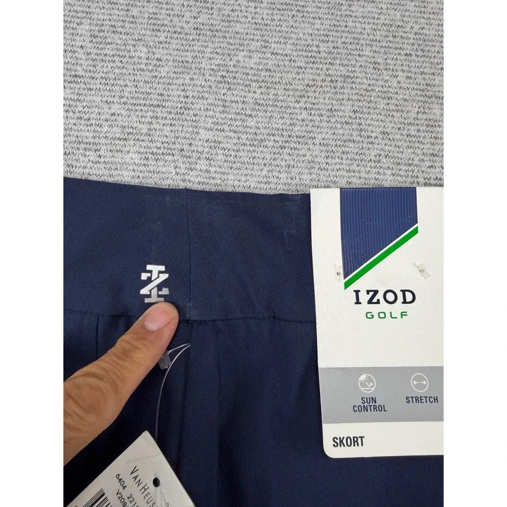 IZOD Golf Skort Womens 18 Navy Blue Sun Control Stretch Athletic Skirt MSRP $60
